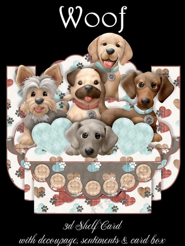 Woof 3D Shelf Card Kit With Card Box