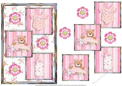 Tiny Treasures Girl Three Square Quick Card