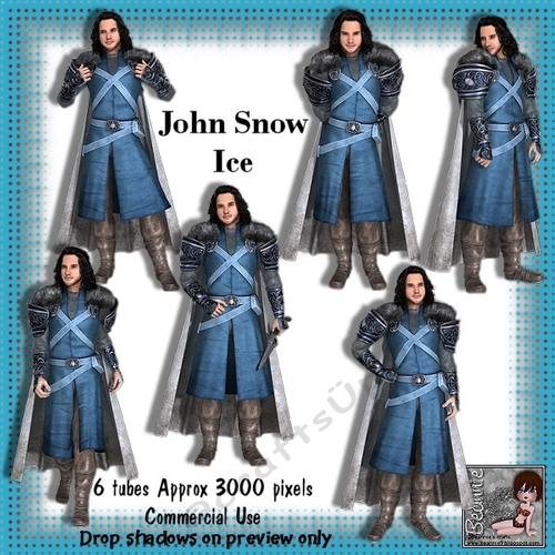 6 John Snow Ice (game of thrones) Poser Tubes