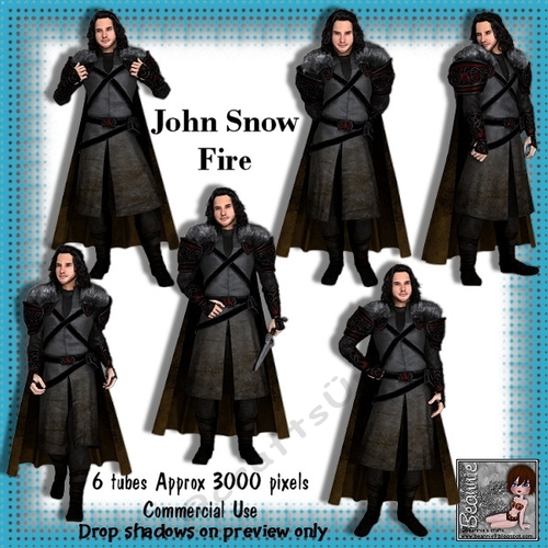 6 John Snow Fire (game of thrones) Poser Tubes