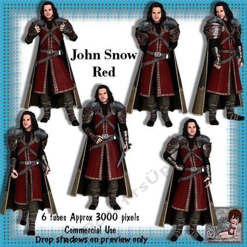 6 John Snow Red (game of thrones) Poser Tubes