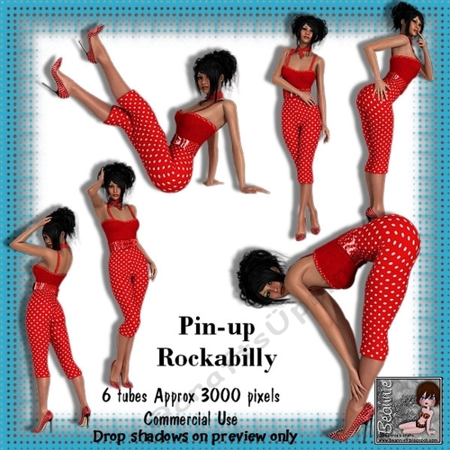 6 Pin-Up Rockabilly Poser Tubes