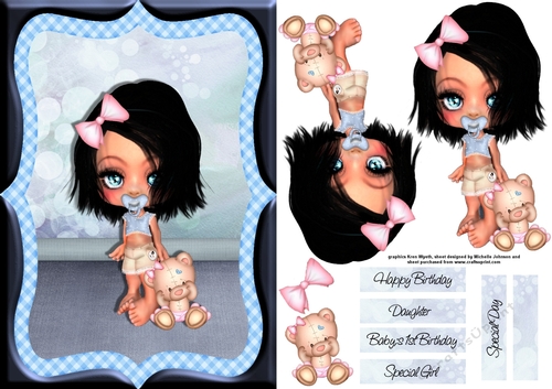 Toddler and her Teddy Card Front