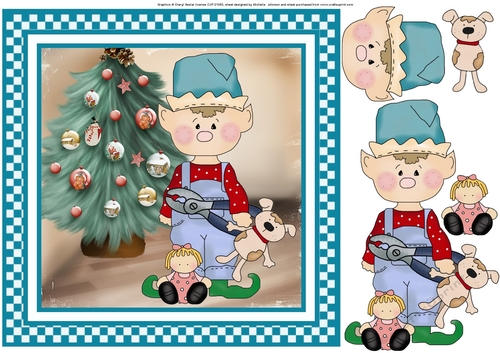 Little Elf In The Workshop Card Front 2