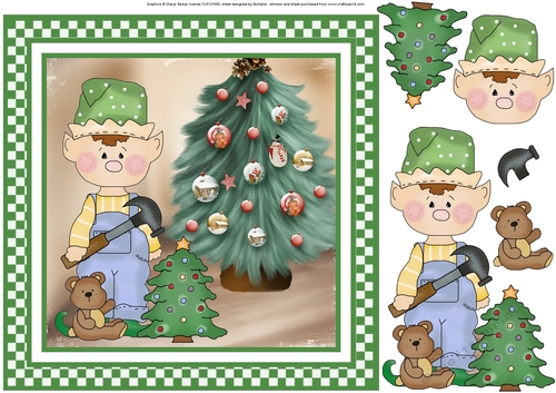 Little Elf In The Workshop Card Front 3