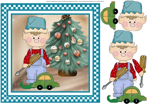 Little Elf In The Workshop Card Front 6