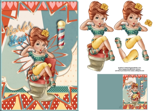 Barber Shop Card Front with Gift Tag