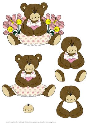 Little Bear Girl Step by Step Also for Wobble Card