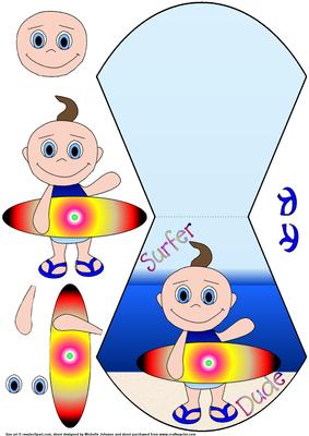 Surfer Dude Boy Wobble Card