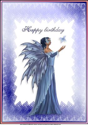 A4 Blue Fairy Card