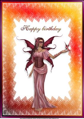 A4 Pink Fairy Card