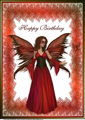 A4 Red Fairy Card