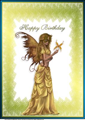 A4 Yellow Fairy Card