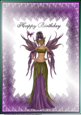 A4 Purple Fairy Card