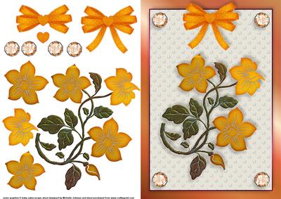 Orange Flower Quick Card Front with Decoupage