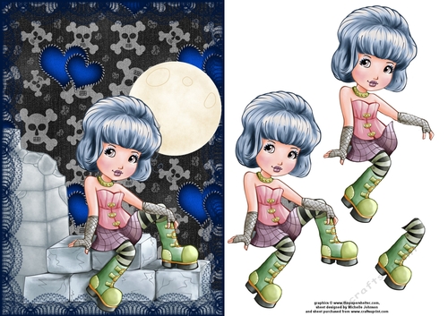 Pretty Goth Girl 1 Card Front