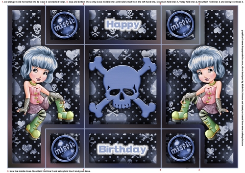 Goth Girl 1 Tri Fold Shutter Card