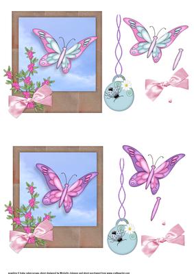 2 Beautiful Butterfly Step by Step, Decoupage Topppers