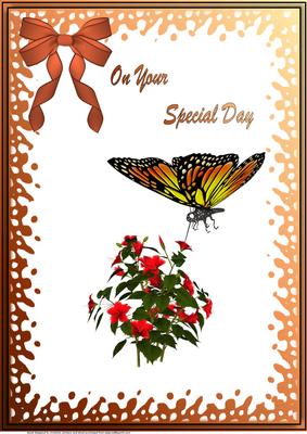 Special Day Butterfly and Flower A4 Card