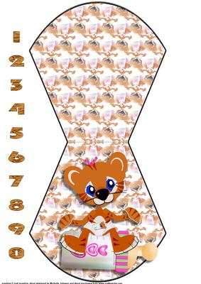 New Baby Girl Tiger, Toddlers Birthday Wobble Card with Ages