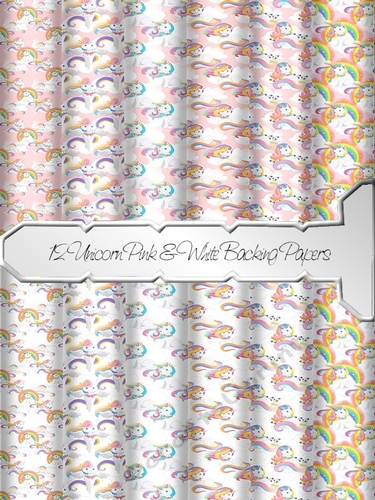 12 My Little Unicorn A4 Backing papers