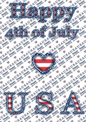 A4 I Love Usa 4th July Card