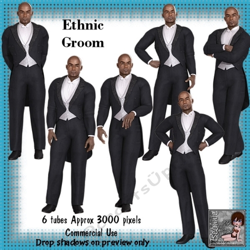 6 Wedding Ethnic Groom Poser Tubes