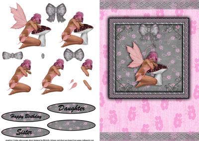 Tired Fairy Quick Card Front with Decoupage