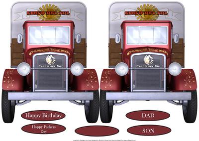 Old Red Truck Quick Shaped Card