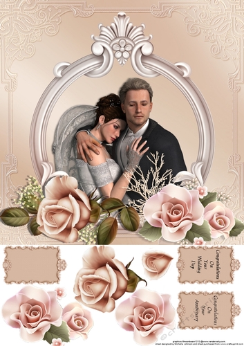 8x8 Caucasian Wedding or Anniversary Card