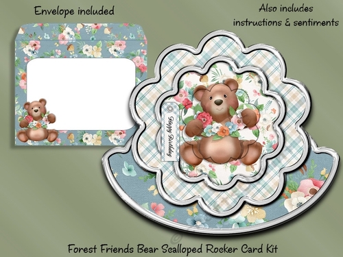 Forest Friends Bear Scalloped Rocker Card Kit