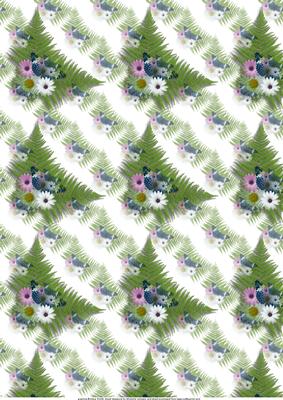 Floral, Fern and Butterfly Background