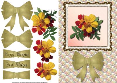 Floral Birthday Quick Card Front with Decoupage