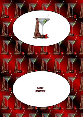18th or 21st Bunny Girl Laying Landscape Birthday Insert