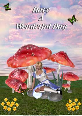 Alice in Wonderland A4 Card