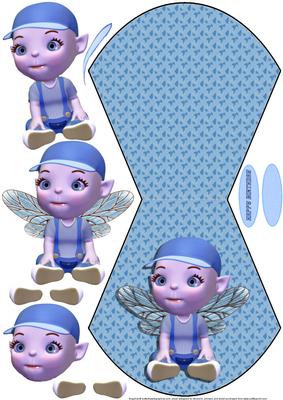 Baby Boy Fairy Wobble Card 1