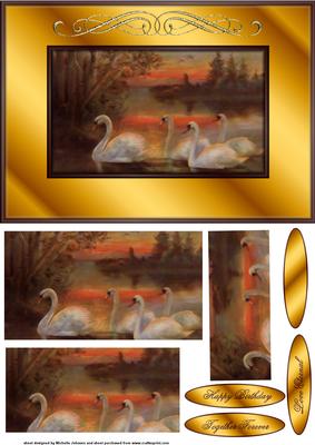 Love Eternal Swans Quick Card Front with Pyramage