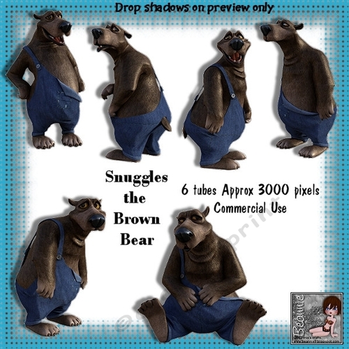 6 Snuggles The Brown Bear Posers