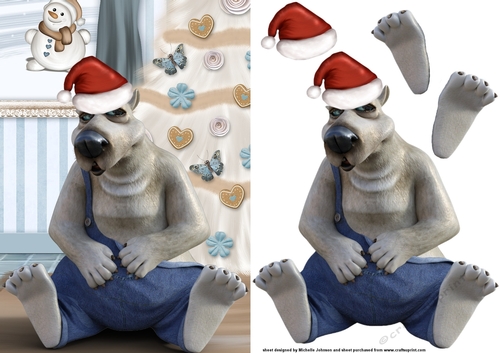 Merry Christmas From Snuggles The Polar Bear Card Front