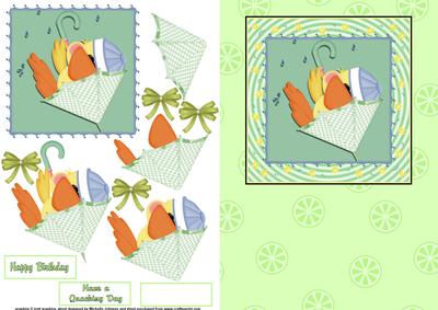 Ducky Quick Card Front with Decoupage