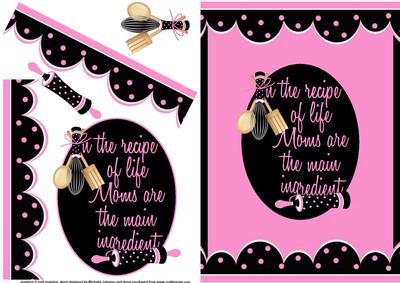 Recipe of Life Mom Pink Quick Card Front with Decoupage