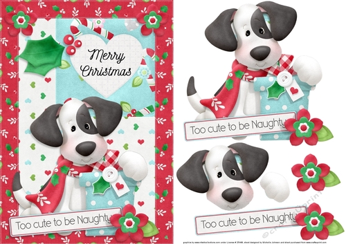 Too Cute To Be Naughty Card Front