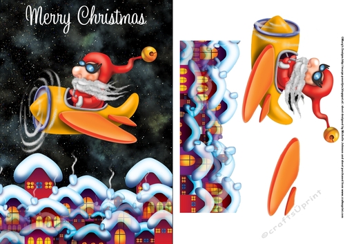 Flying Santa Card Front