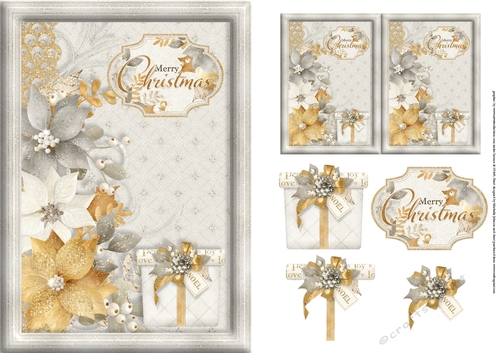 Glorious Christmas Present Card Front With Gift Tag