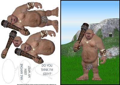 Do You Think I'm Sexy Caveman Card Front with Decoupage