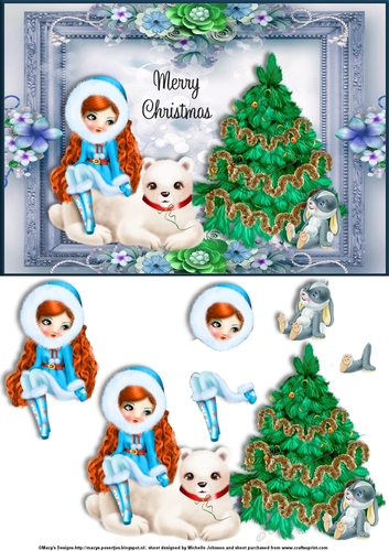 Sat Beside The Christmas Tree Card Front