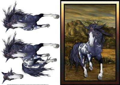 Wild Horse Quick Card Front with Decoupage