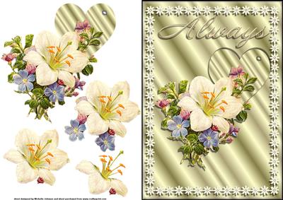 Always Vintage Floral Quick Card Front with Decoupage