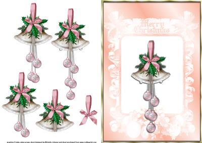Christmas Bells Quick Card Front with Decoupage