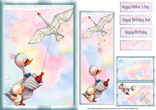Father And Son Play Days Card front with Bookmark And Gift Tag